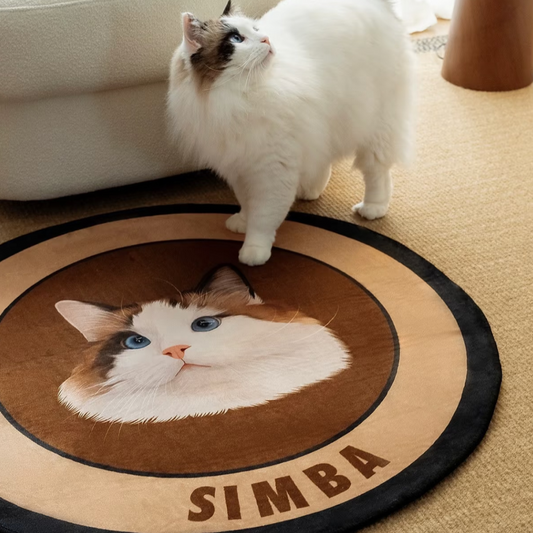 Custom Pet Portrait Rug in Hand-Drawn Art Style