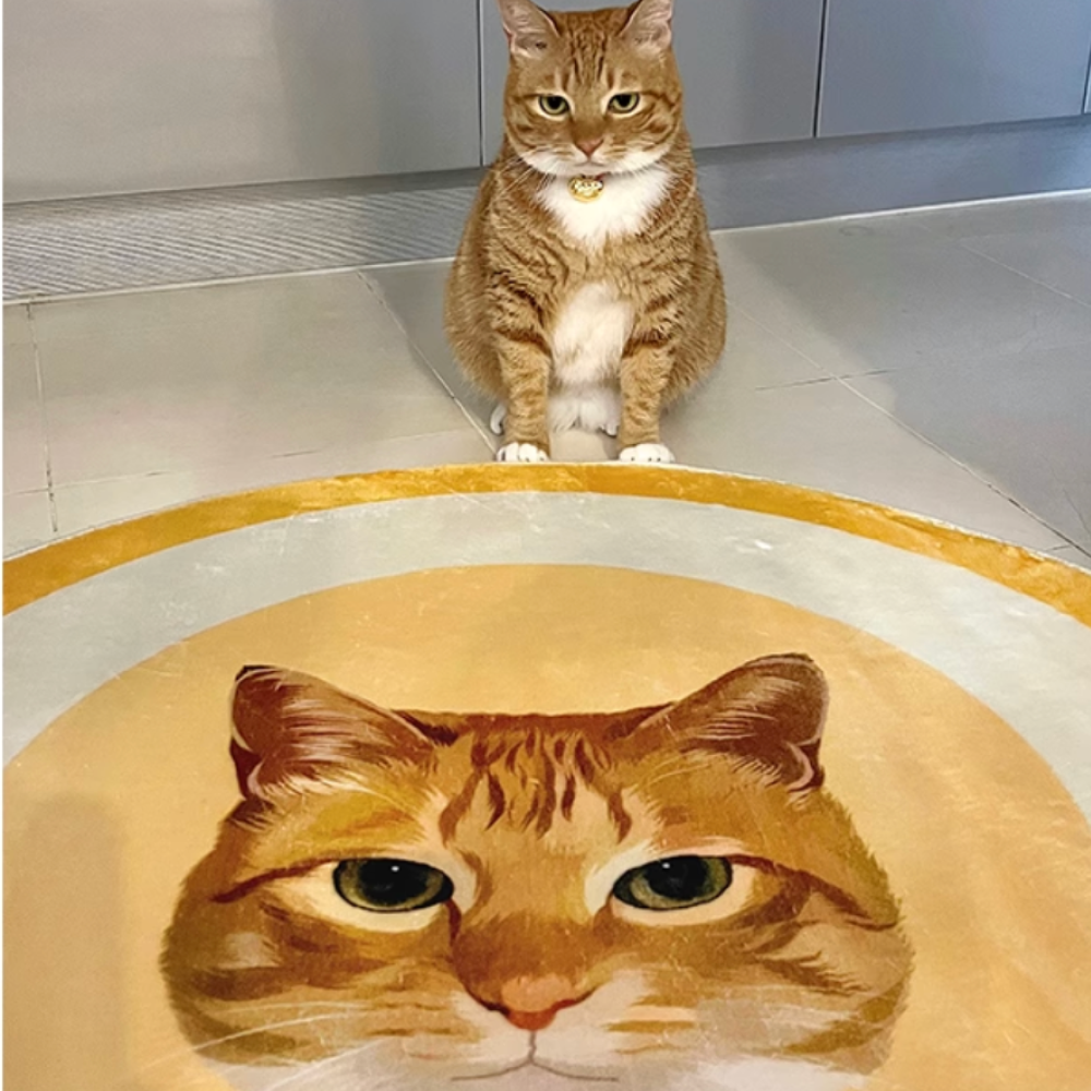 Custom Pet Portrait Rug in Hand-Drawn Art Style